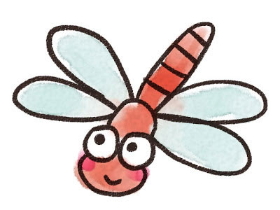 フリー素材 ゆるいタッチで秋の赤トンボを描いた可愛いイラスト 手書き感が温もりのある雰囲気