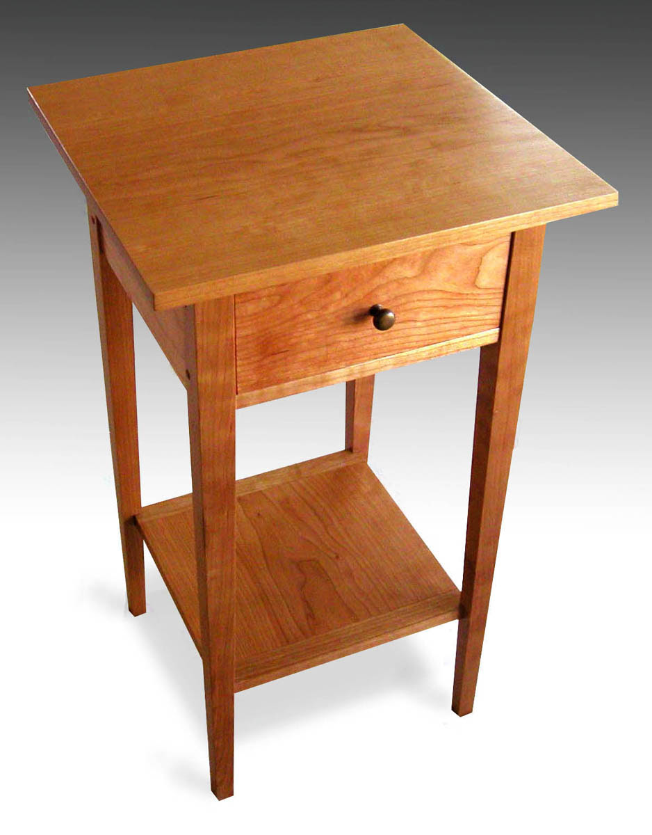 Three Shaker end tables with shelf, cherry - FineWoodworking