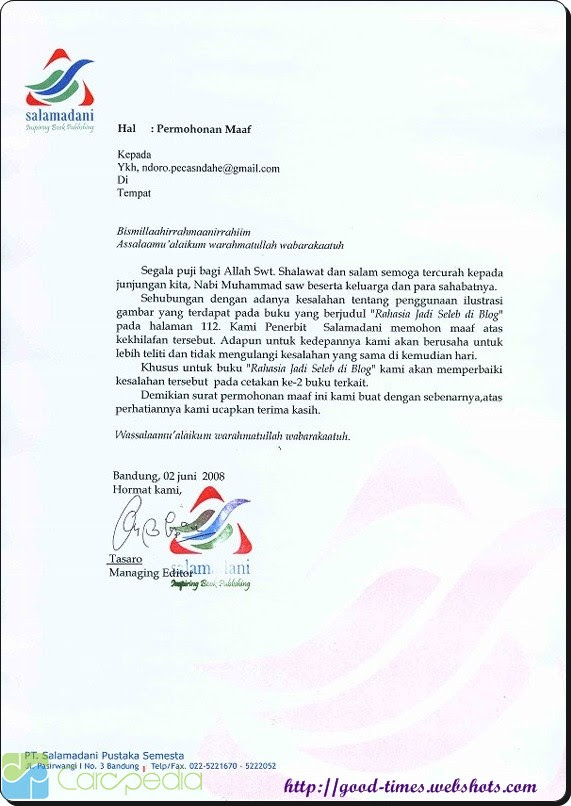 Contoh Surat Permohonan Maaf Kepada Orang Tua