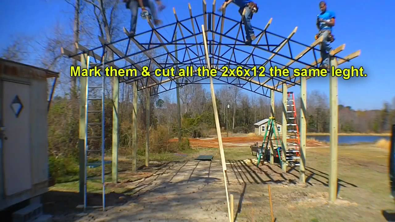 Armour Metals Steel Truss Pole Barn Kit Diy - YouTube