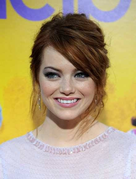 Emma Stone Side Swept Bangs