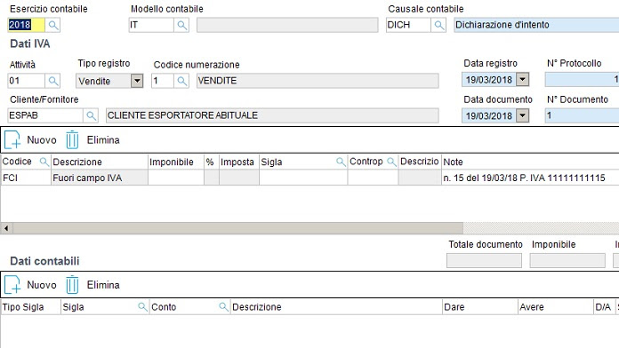 8.3.1.6.10 - Esempi di registrazione dichiarazioni di intento