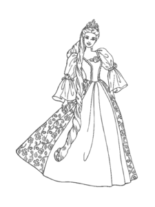 Download Barbie Princess Coloring Pages | Free Images at Clker.com ...