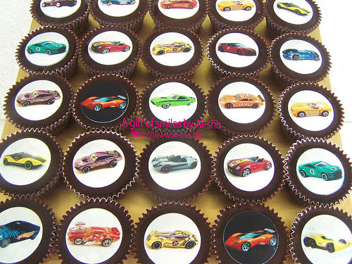 Birthday Cupcakes Edible Image Hotwheels