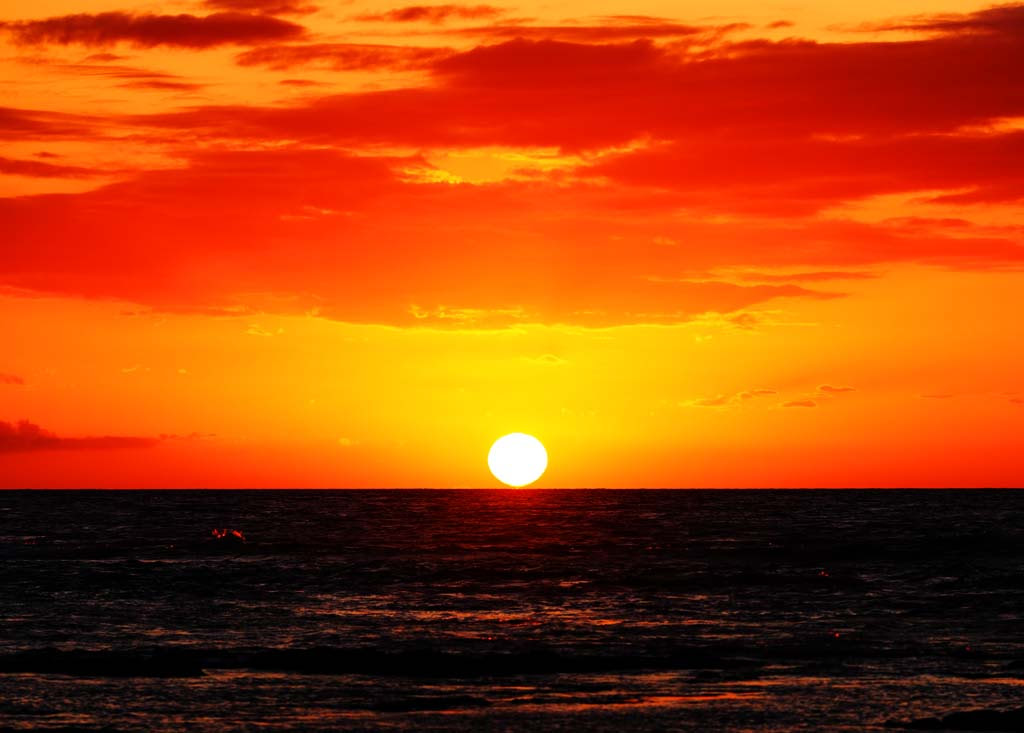 ゆんフリー写真素材集 No ハワイ島 夕日 アメリカ ハワイ
