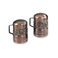 Old Dutch International 4 Inch Antique Embossed Stovetop Salt and Pepper Set
