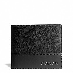 CAMDEN LEATHER COIN WALLET - COACH f74637 - BLACK/BLACK