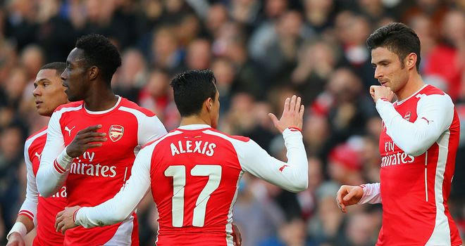 Olivier Giroud: Scored two in two minutes in the first half