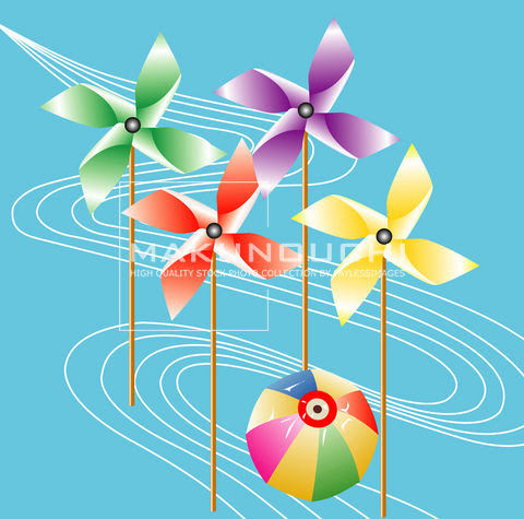 紙風船と風車 Gf Jpg 写真素材