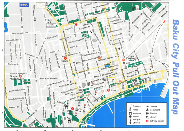 Baku Azerbaijan Tourist Map - Baku Azerbaijan • mappery