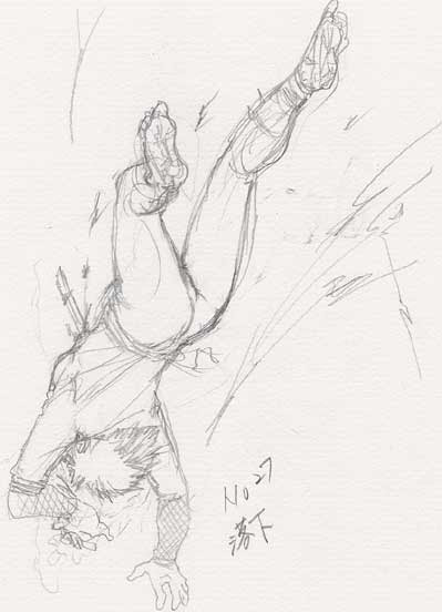 60のポーズでお題 No 27 落下 Sketch Book