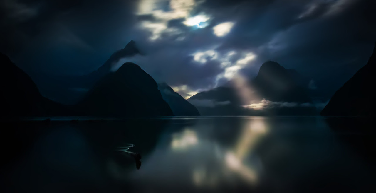 Poems in the Moonlight in Milford Sound