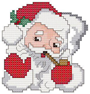 Santa Christmas Ornament Cross Stitch Pattern ornaments