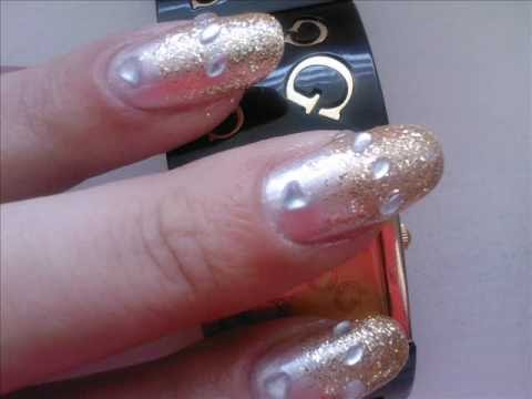 Good Silver and gold bling nail art tutorial, most popullar!