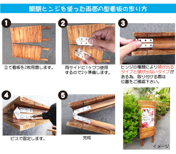 A型看板が作れる開閉ヒンジ サイングッズの Begin ビギン