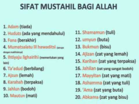 sifat mustahil bagi Allah (primary GIS Condet-Jakarta ...