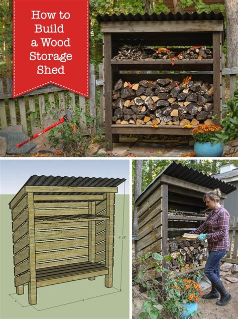 easy  build diy firewood shed plans  design ideas
