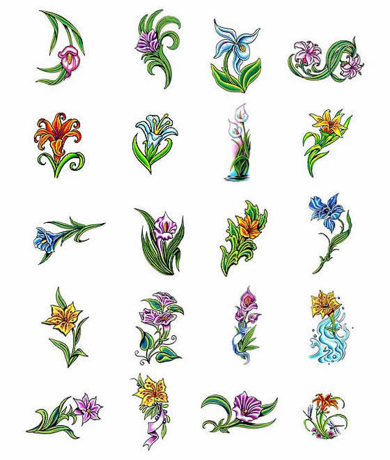 Lilly flower tattoo designs from Tattoo-Art.com