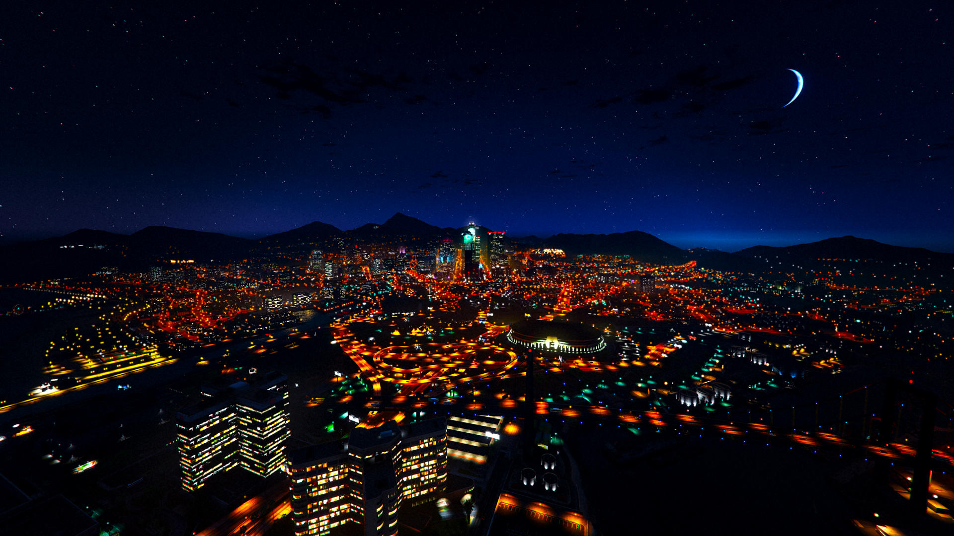 Night time view of Los Santos : GTAPhotography