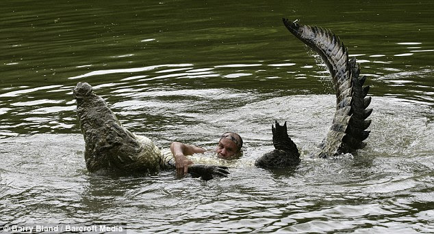 Rolling around: Chito says that if anyone else entered the water it would be deadly