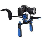CowboyStudio RL02F+R Camcorder Steady Shoulder Rig and Follow Focus for DSLR Video Camera