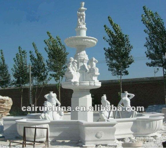 White Marble Statue Pool Fountain, View marble statue fountain ...