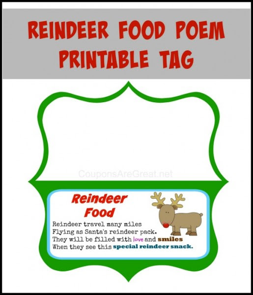 Reindeer Food Poem Printable - Use On Your Own Reindeer Food