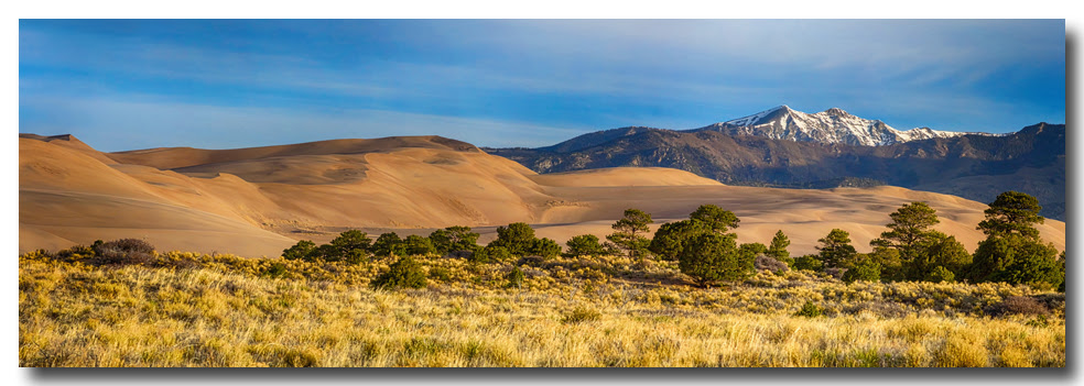 Plains - Dunes and Rocky Mountains Panorama Canvas Art