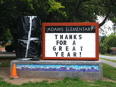 Adams sign north side