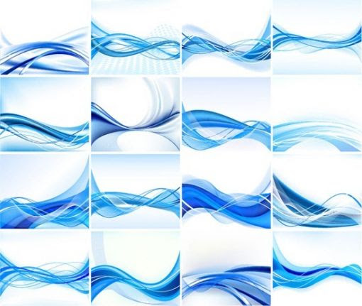抽象的な青いデザインの背景素材 ベクターセット Materialandex