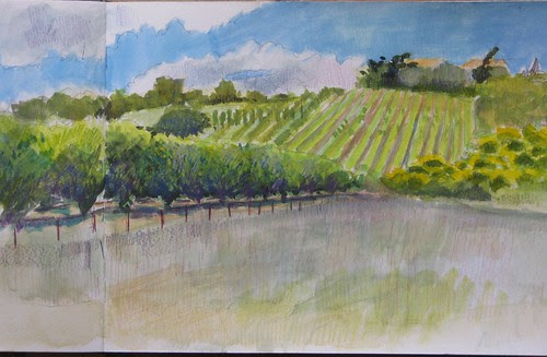 Morning painting in gouache; afternoon tweaks in coloured pencil by makingamark2