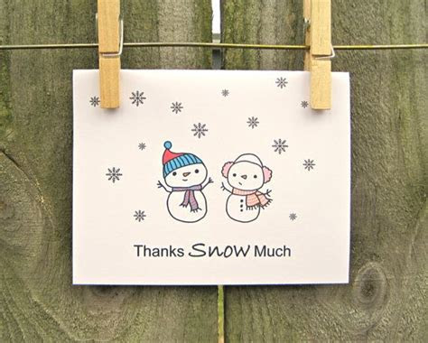  thanks snow much winter snowman thank you card by onetenstationery