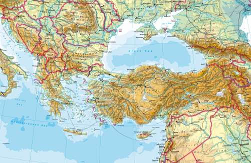 Maps Southern Europe Turkey Physical Map Diercke