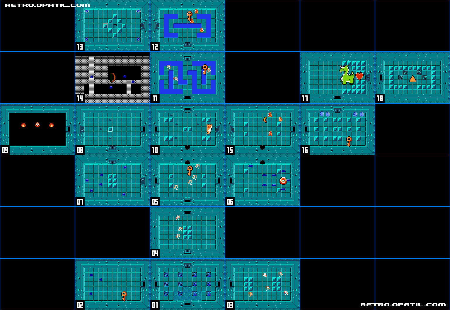 表 Level1 迷宮マップ ゼルダの伝説 The Legend Of Zelda 攻略 レトロゲーム攻略メモ