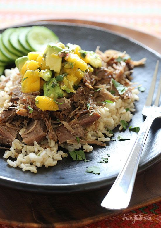 Crock Pot Jerk Pork with Caribbean Salsa