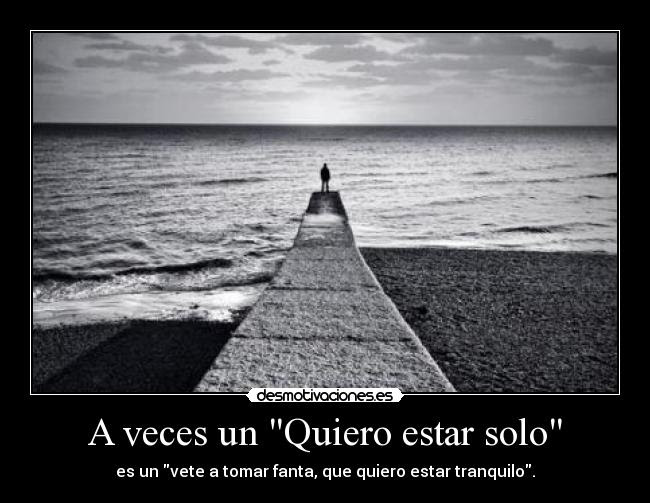 A Veces Un Quiero Estar Solo Desmotivaciones