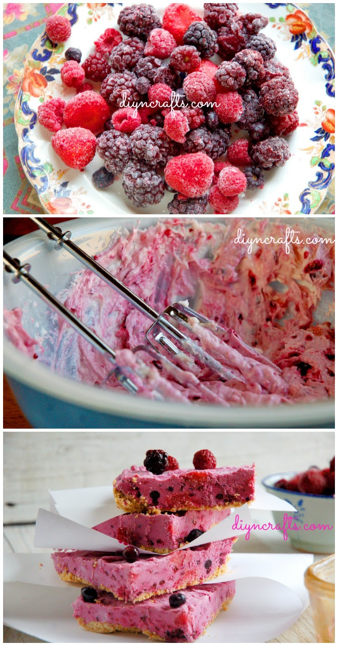 Delicious Four Berry No Bake Graham Cracker Bars Recipe