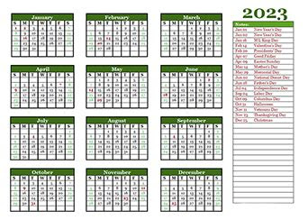  2023 year calendar template with us holidays free printable templates