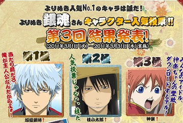 第二回 三回 よりぬき銀魂さんキャラクター人気投票 Cafe 星の砂