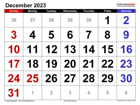 Hundreds of free calendar templates in over 55+ styles for you to print on demand. december 2023 calendar templates for word excel and pdf