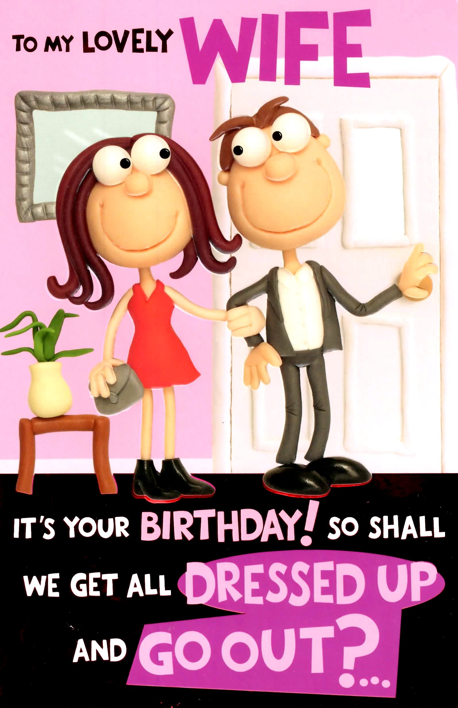 cute funny rude lovely wife birthday greeting card