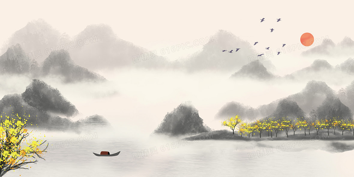 山水风景图背景图片下载 免费高清山水风景图背景设计素材 图精灵