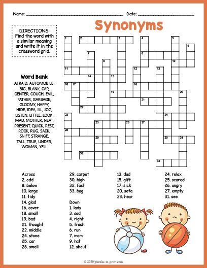 These 8th grade language arts crosswords cover key ccss 8th grade la academic vocabulary that all 8th graders should know and master. have fun reviewing synonyms with this engaging printable crossword