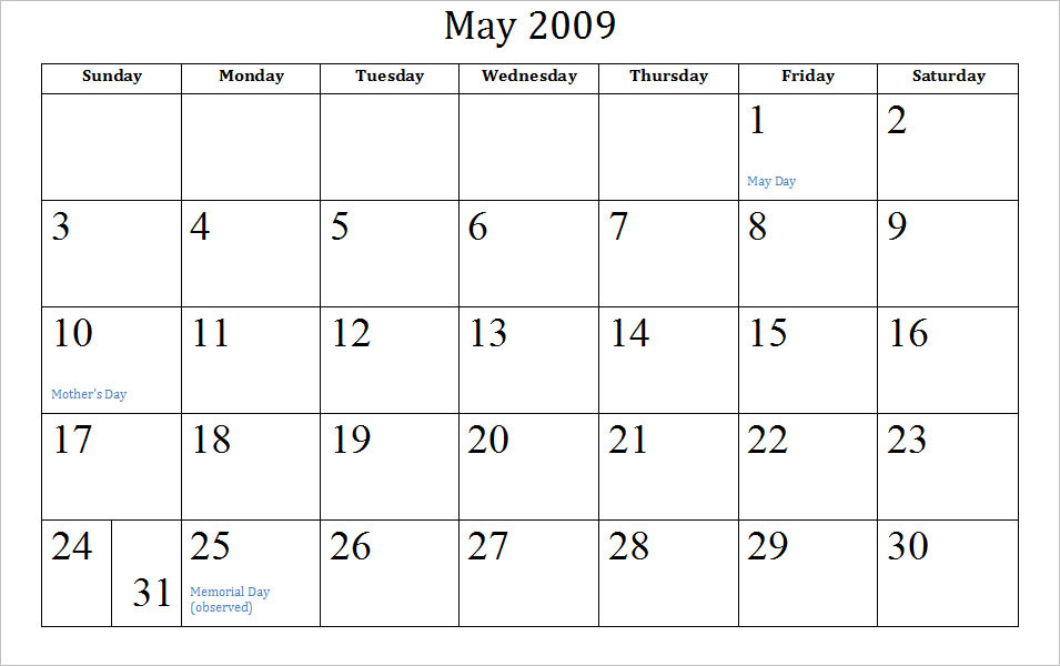 may calendar 2011 printable. May 2011 Calendar