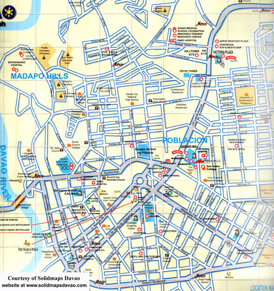 Davao City Map With Streets Davao City Map   Davao City Phillipines • mappery