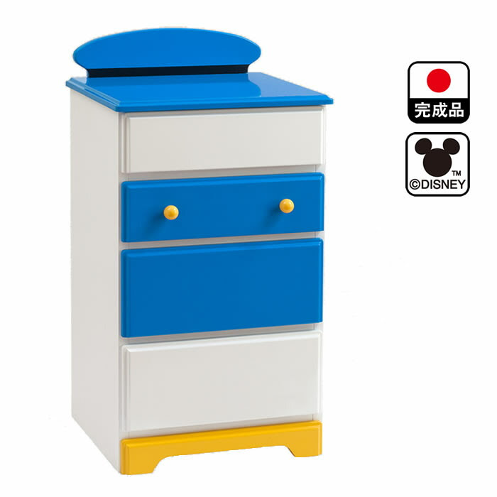 ディズニー家具 グッズ ミニチェスト コスチューム ドナルドダック 収納棚 ディズニー 木製 奥行30 チェスト キャラクター 日本製 国産 ランドリー 箪笥 コレクション 収納棚 4段 完成品 タンス おしゃれ 可愛い 誕生日 大人 子供 ブルー 青 人気 送料無料 家具