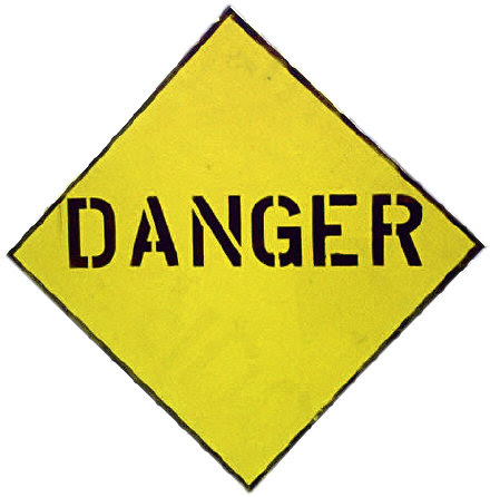 danger sign front