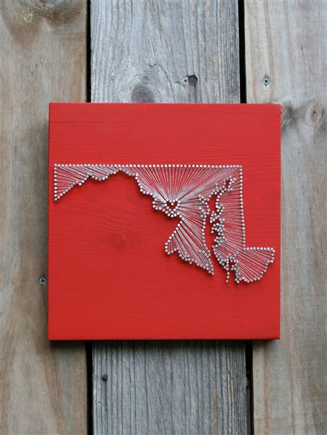 maryland love reclaimed wood nail  string art