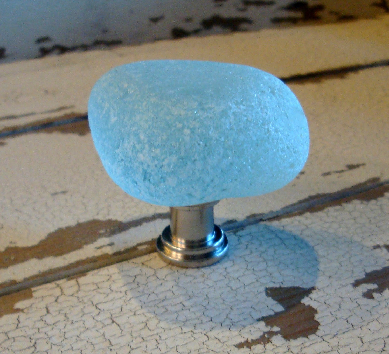 Beach Home Decor Small Glass Cabinet Knob by beachyrustica on Etsy