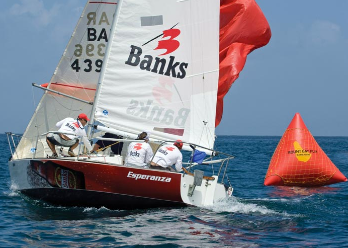 J/24 sailing Barbados nationals